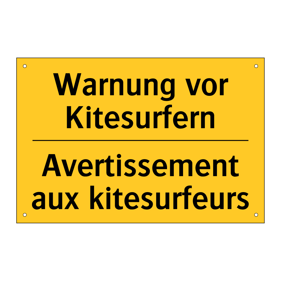 Warnung vor Kitesurfern - Avertissement aux kitesurfeurs