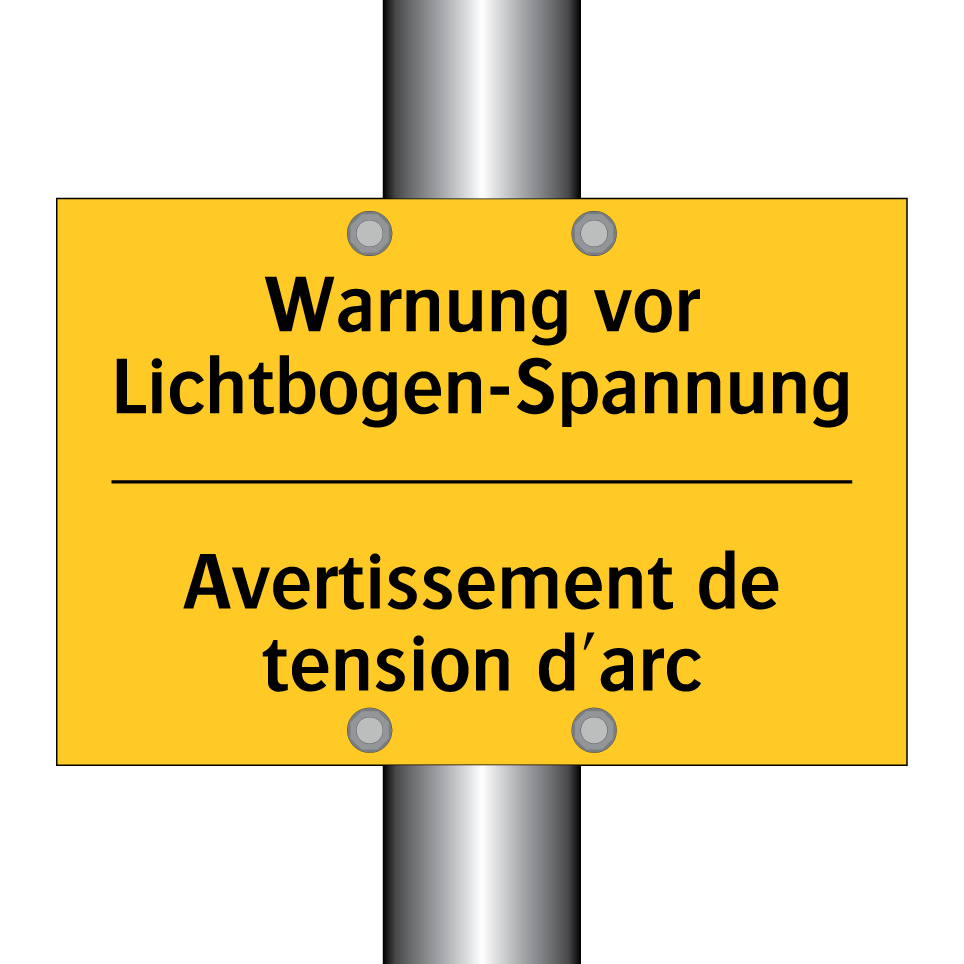 Warnung vor Lichtbogen-Spannung /.../ - Avertissement de tension d'arc