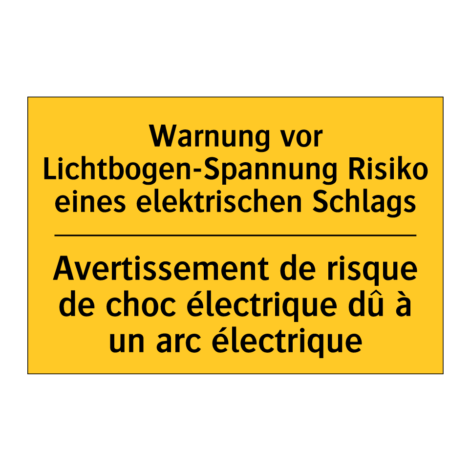 Warnung vor Lichtbogen-Spannung  /.../ - Avertissement de risque de choc  /.../