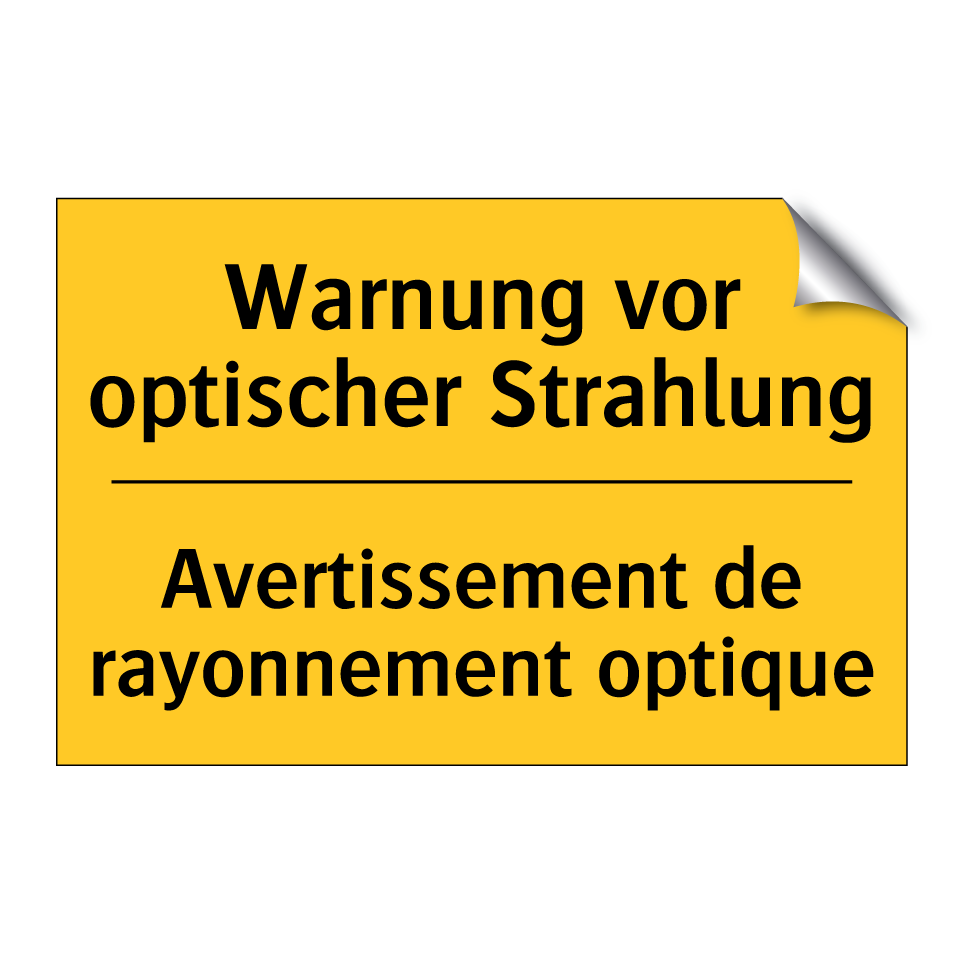 Warnung vor optischer Strahlung /.../ - Avertissement de rayonnement optique /.../