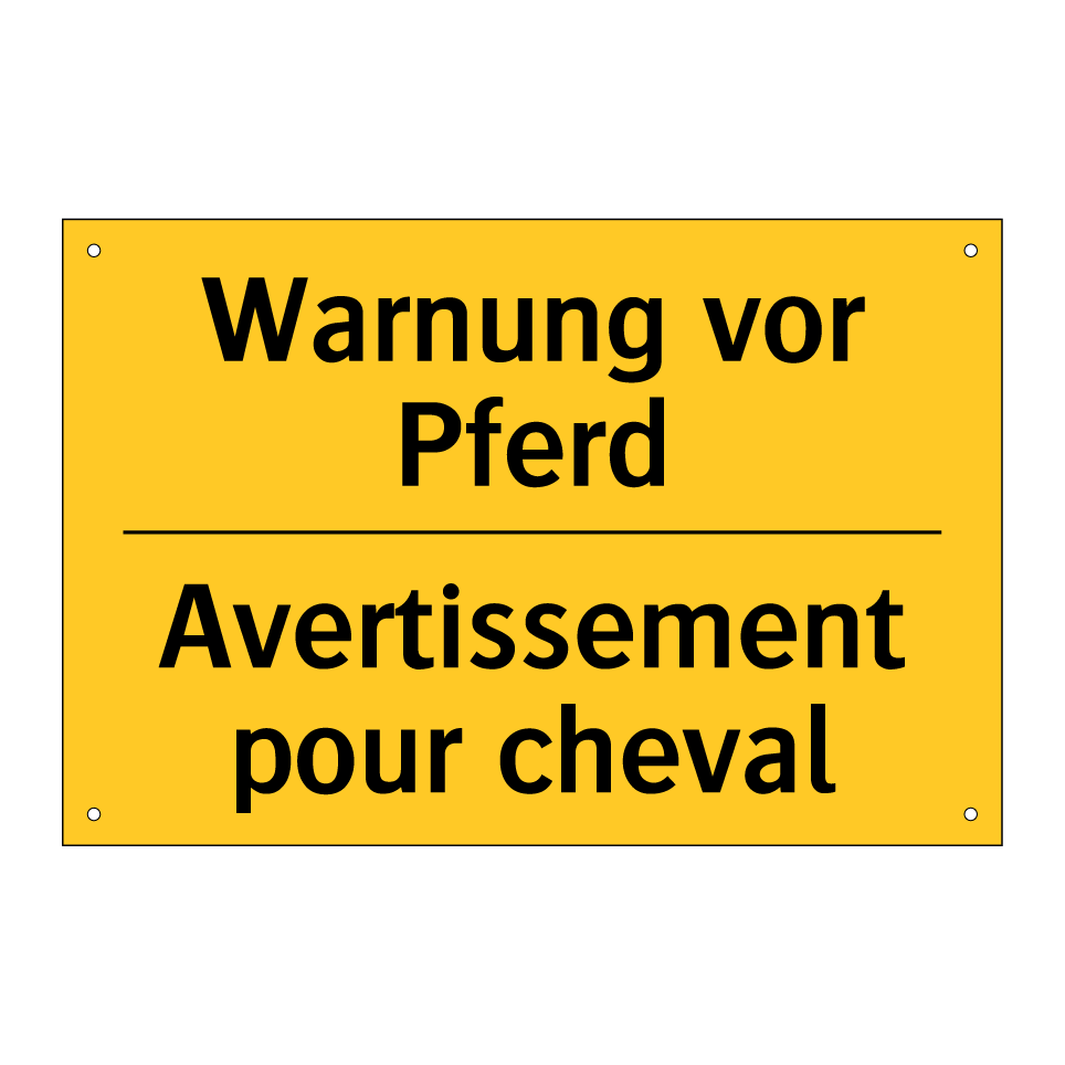 Warnung vor Pferd - Avertissement pour cheval