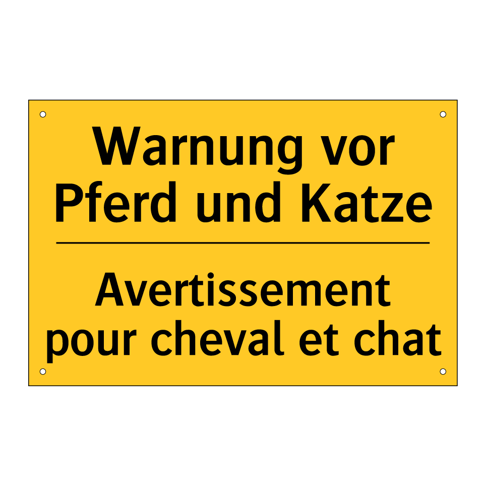Warnung vor Pferd und Katze - Avertissement pour cheval et chat /.../