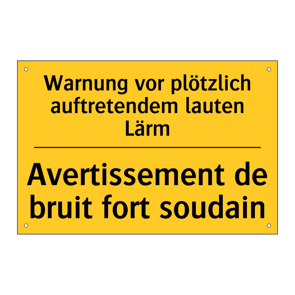 Warnung vor plötzlich auftretendem  /.../ - Avertissement de bruit fort soudain /.../