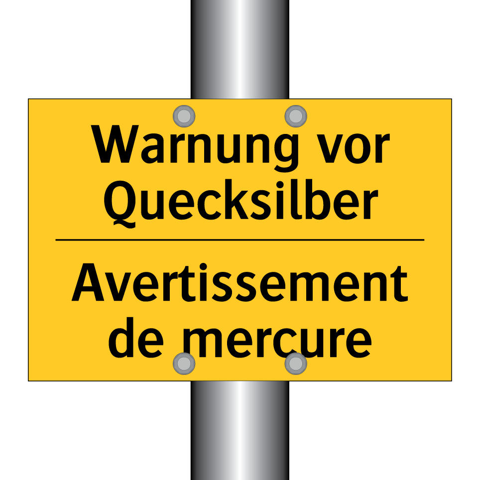 Warnung vor Quecksilber - Avertissement de mercure