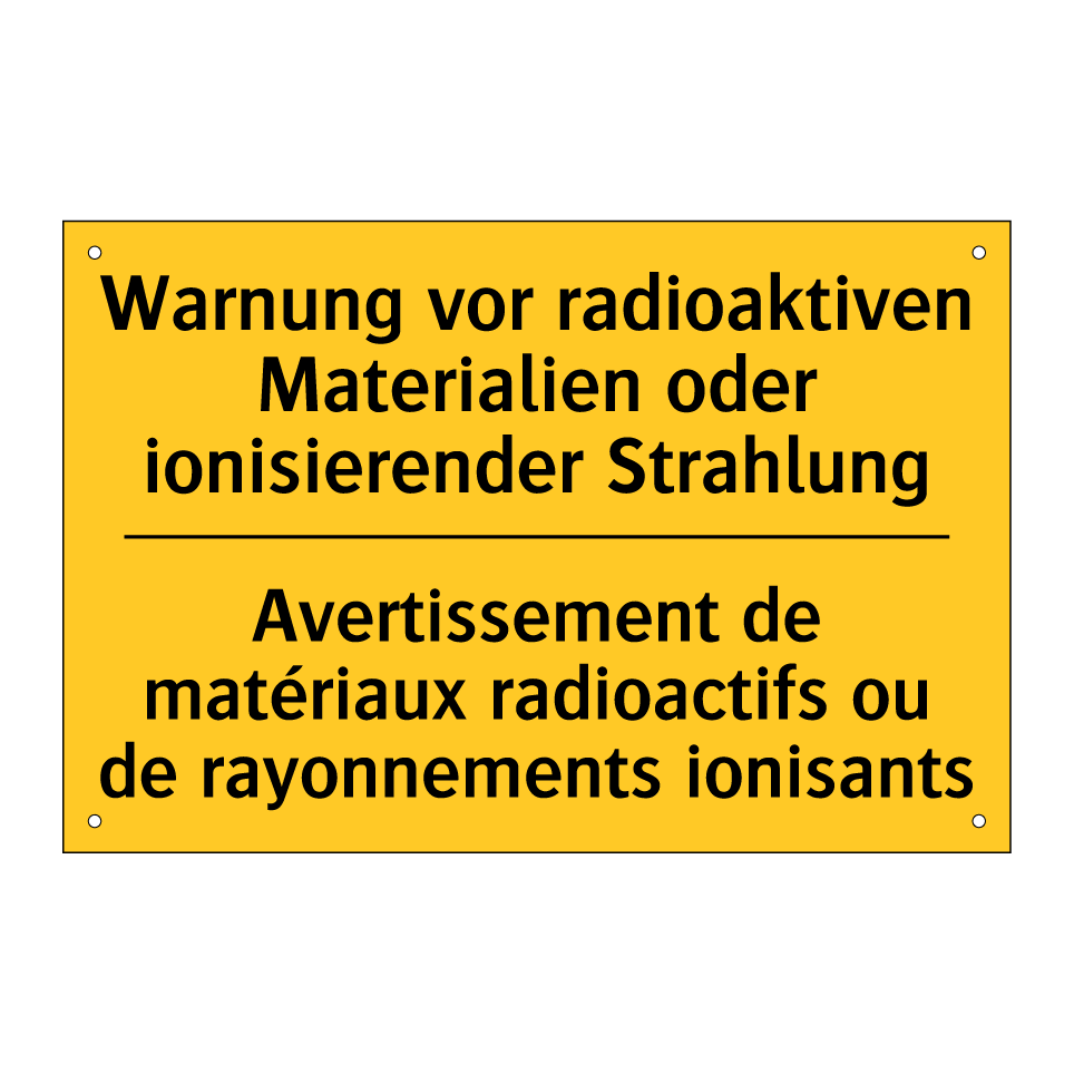 Warnung vor radioaktiven Materialien  /.../ - Avertissement de matériaux radioactifs  /.../