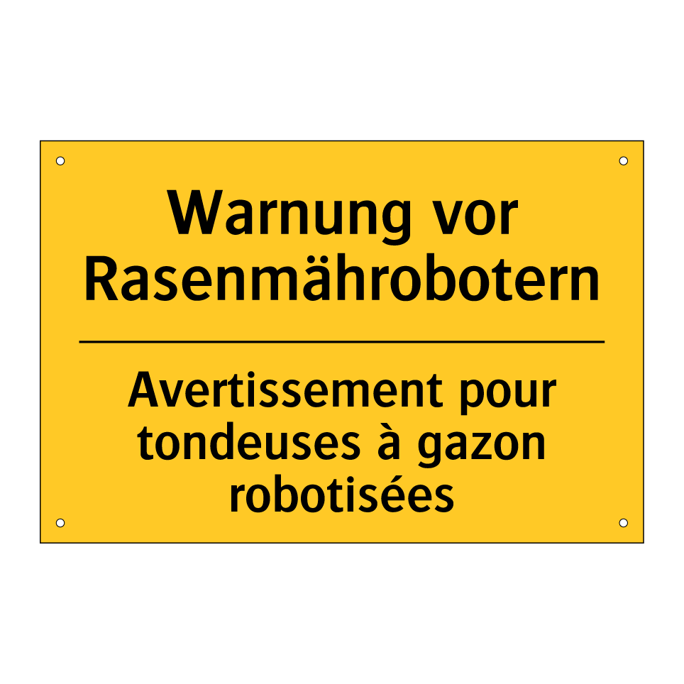Warnung vor Rasenmährobotern - Avertissement pour tondeuses à  /.../