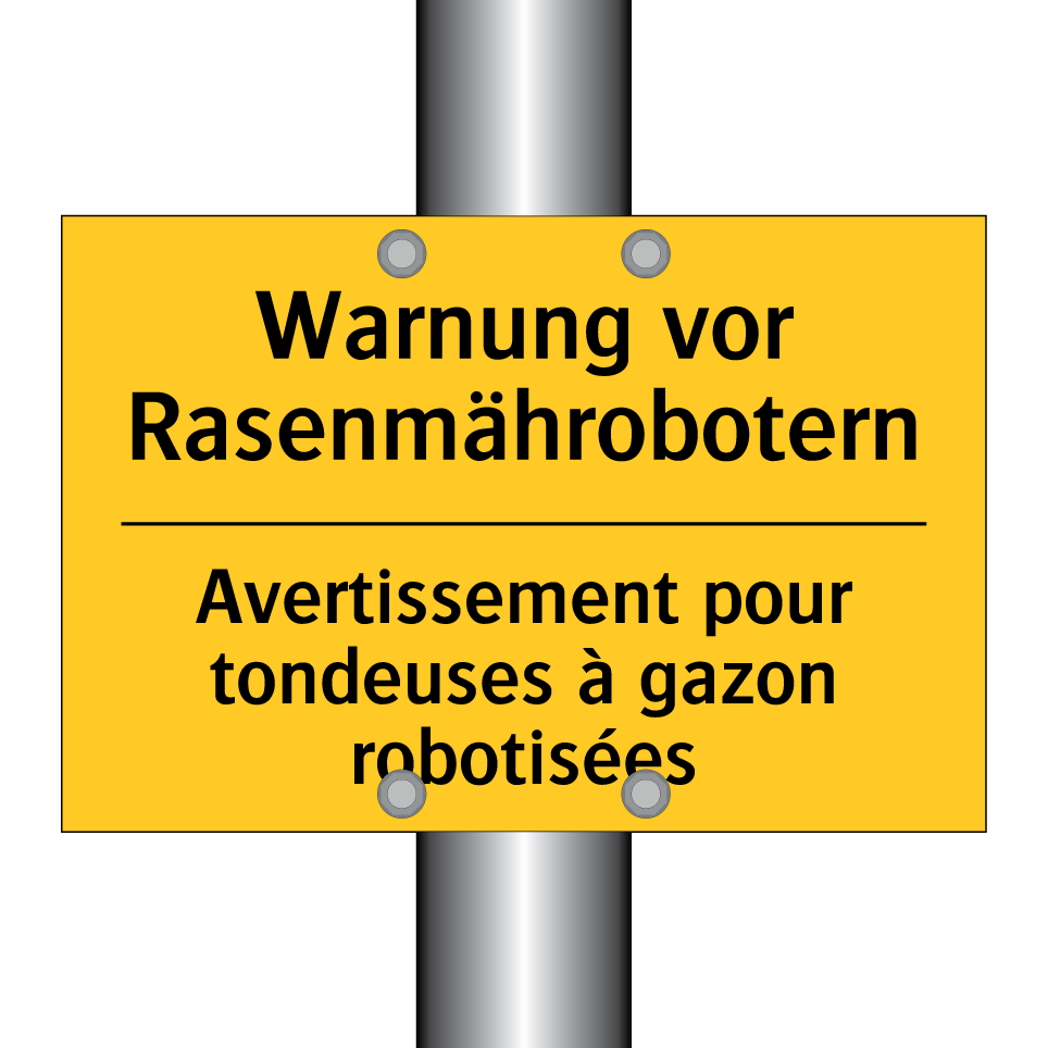 Warnung vor Rasenmährobotern - Avertissement pour tondeuses à  /.../