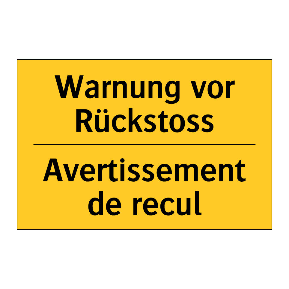 Warnung vor Rückstoss - Avertissement de recul