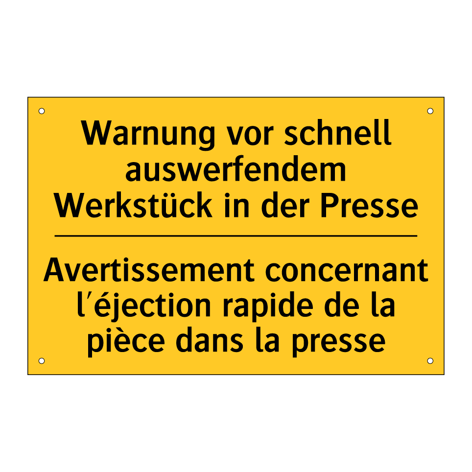 Warnung vor schnell auswerfendem  /.../ - Avertissement concernant l'éjection  /.../