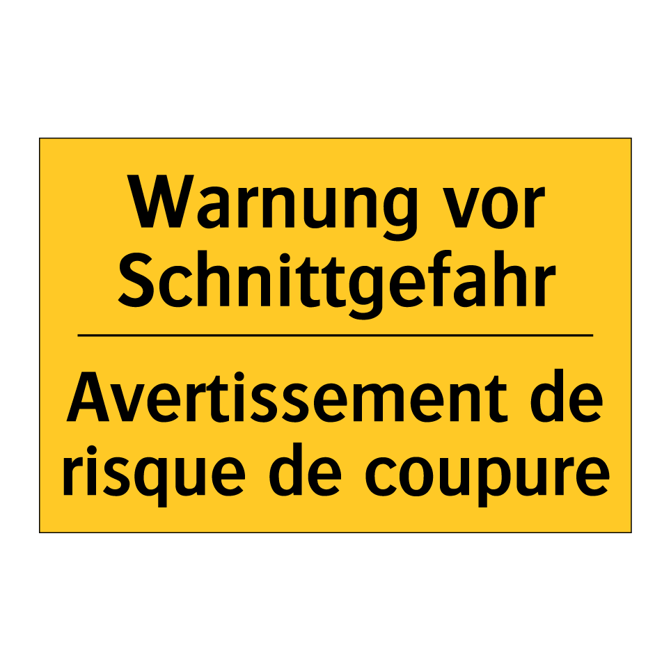 Warnung vor Schnittgefahr - Avertissement de risque de coupure /.../