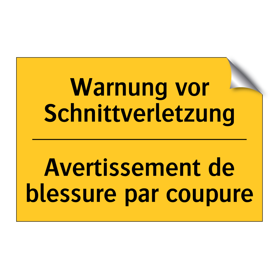 Warnung vor Schnittverletzung - Avertissement de blessure par  /.../