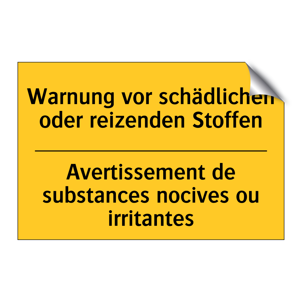 Warnung vor schädlichen oder reizenden  /.../ - Avertissement de substances nocives  /.../
