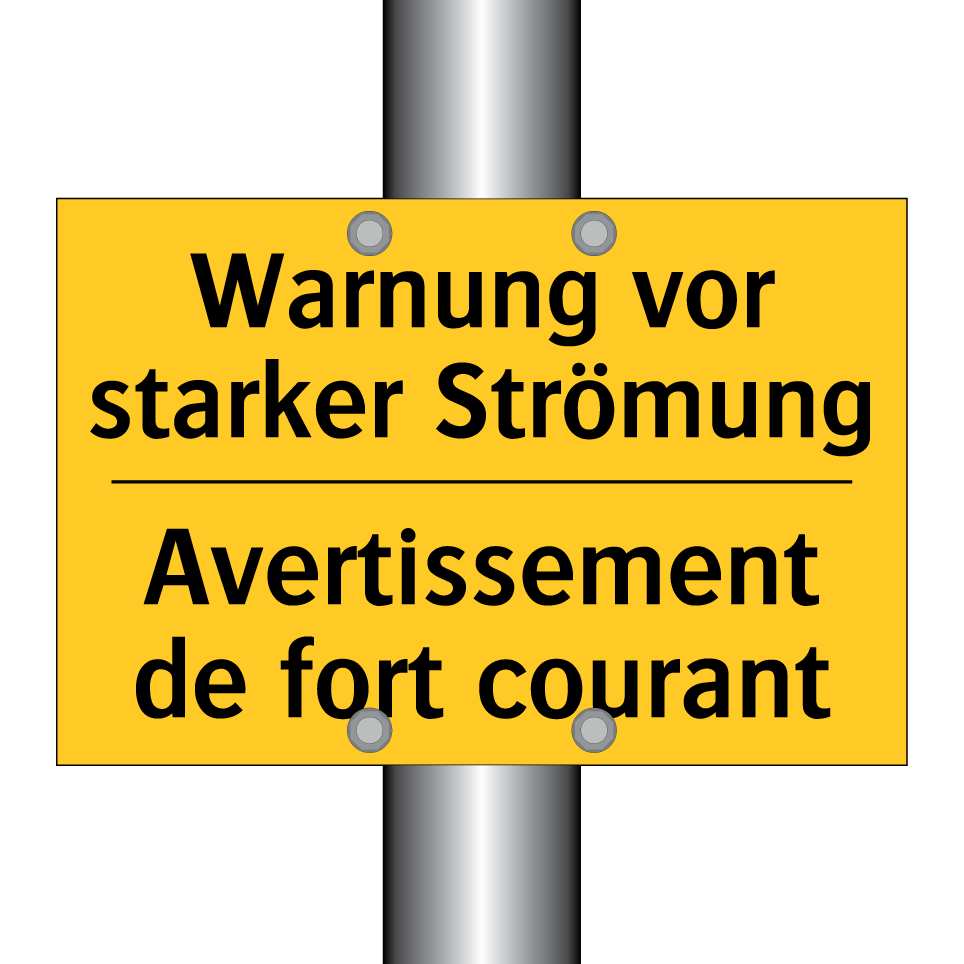 Warnung vor starker Strömung - Avertissement de fort courant