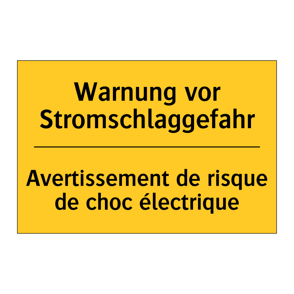 Warnung vor Stromschlaggefahr - Avertissement de risque de choc  /.../
