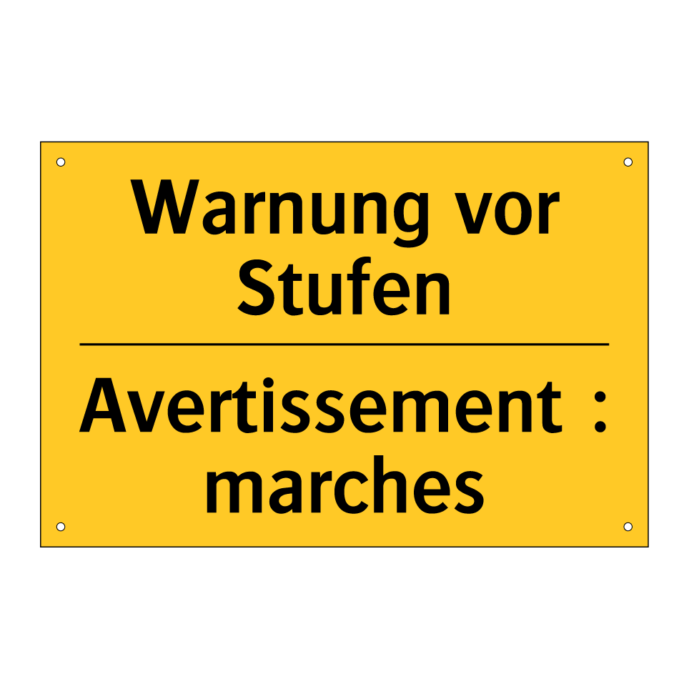 Warnung vor Stufen - Avertissement : marches
