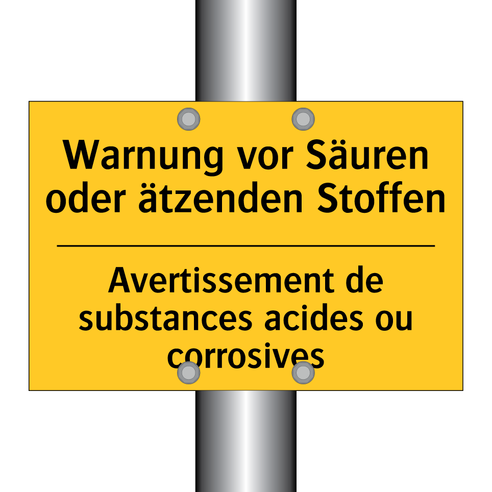 Warnung vor Säuren oder ätzenden  /.../ - Avertissement de substances acides  /.../