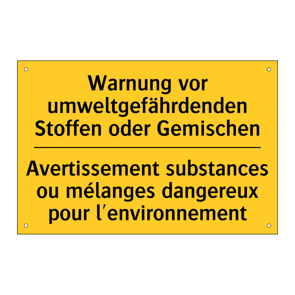 Warnung vor umweltgefährdenden  /.../ - Avertissement substances ou mélanges  /.../
