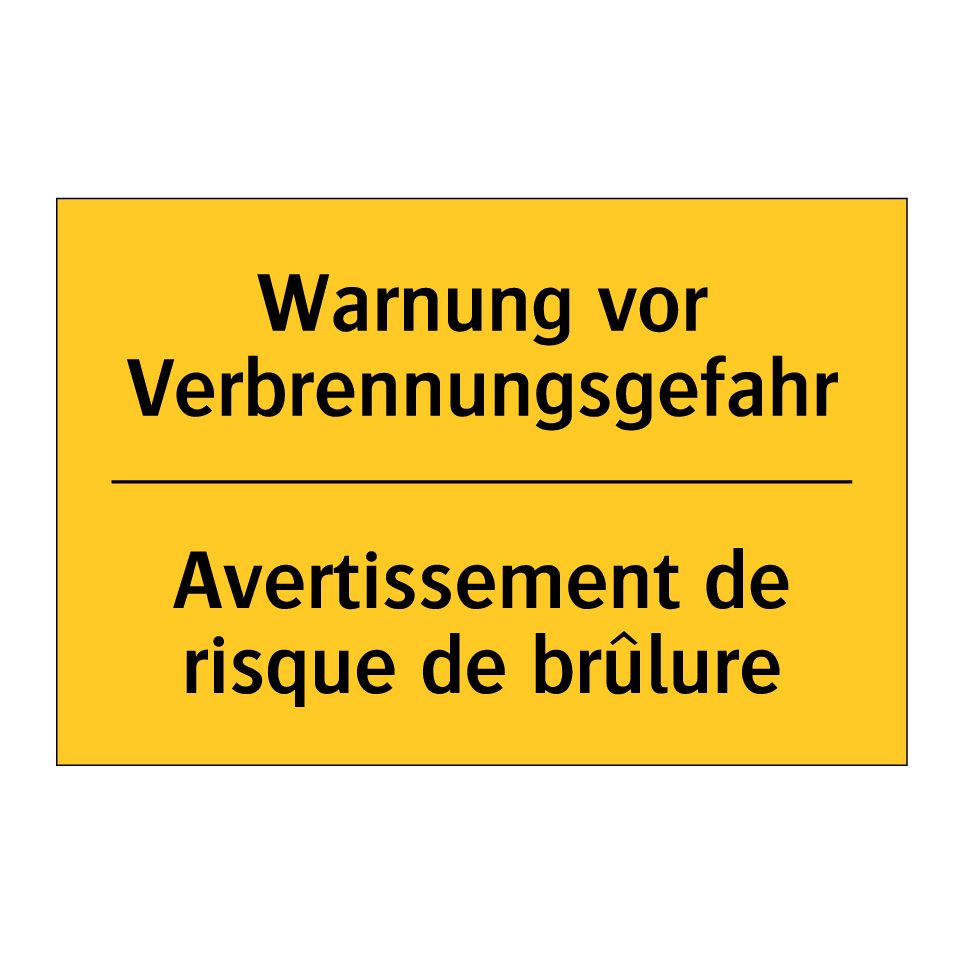 Warnung vor Verbrennungsgefahr - Avertissement de risque de brûlure /.../