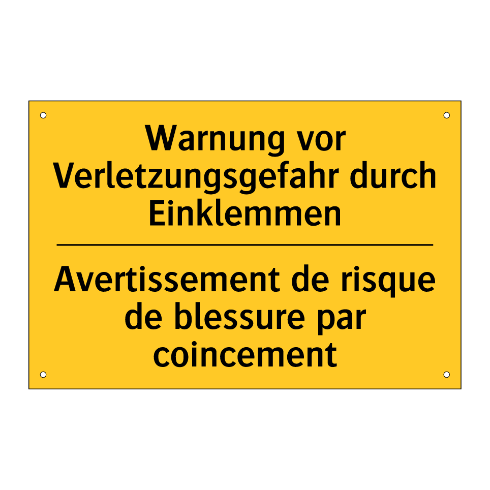 Warnung vor Verletzungsgefahr  /.../ - Avertissement de risque de blessure  /.../