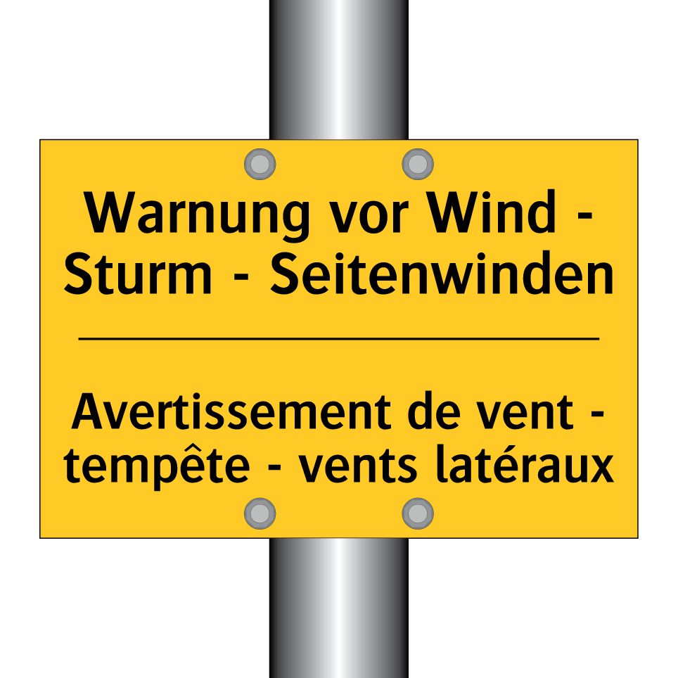 Warnung vor Wind - Sturm - Seitenwinden /.../ - Avertissement de vent - tempête  /.../