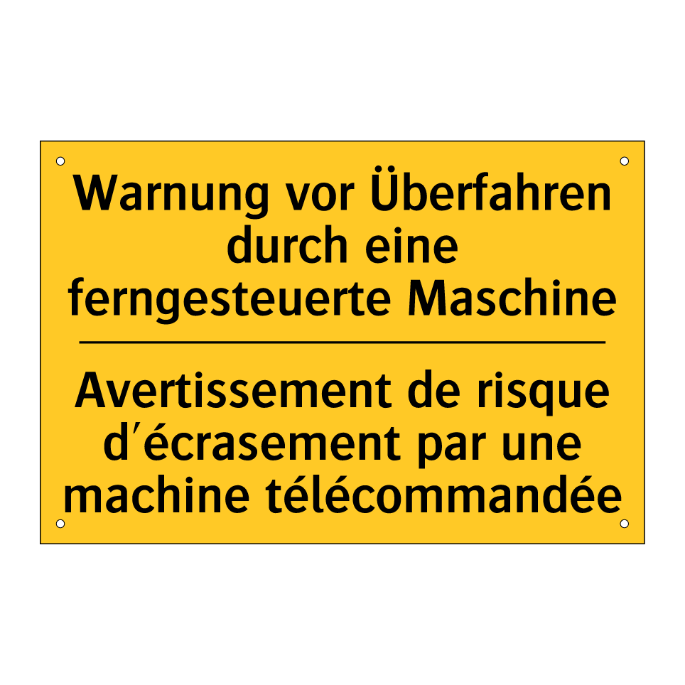 Warnung vor Überfahren durch eine  /.../ - Avertissement de risque d'écrasement  /.../