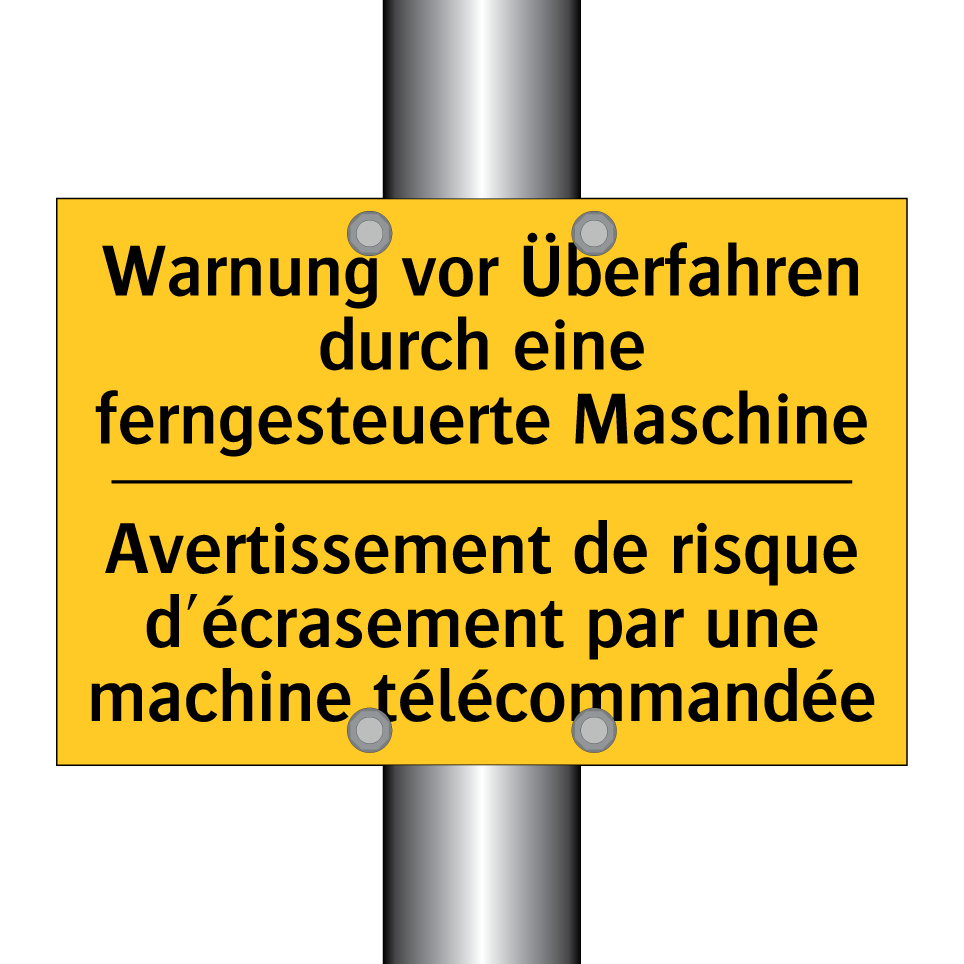 Warnung vor Überfahren durch eine  /.../ - Avertissement de risque d'écrasement  /.../