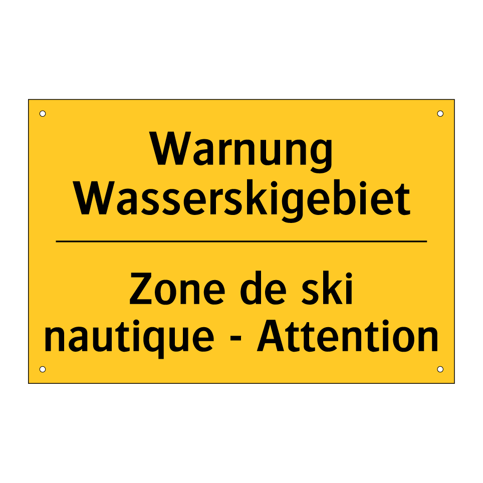 Warnung Wasserskigebiet - Zone de ski nautique - Attention /.../