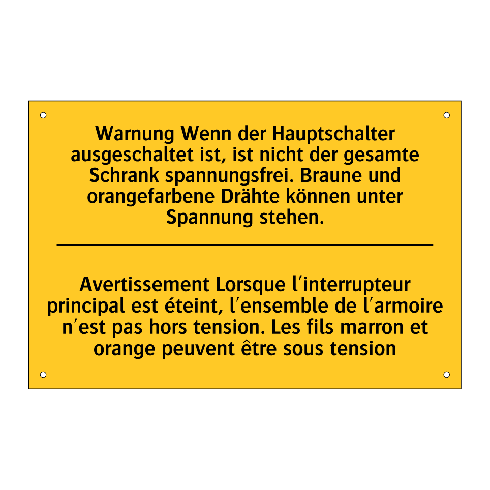 Warnung Wenn der Hauptschalter  /.../ - Avertissement Lorsque l'interrupteur  /.../