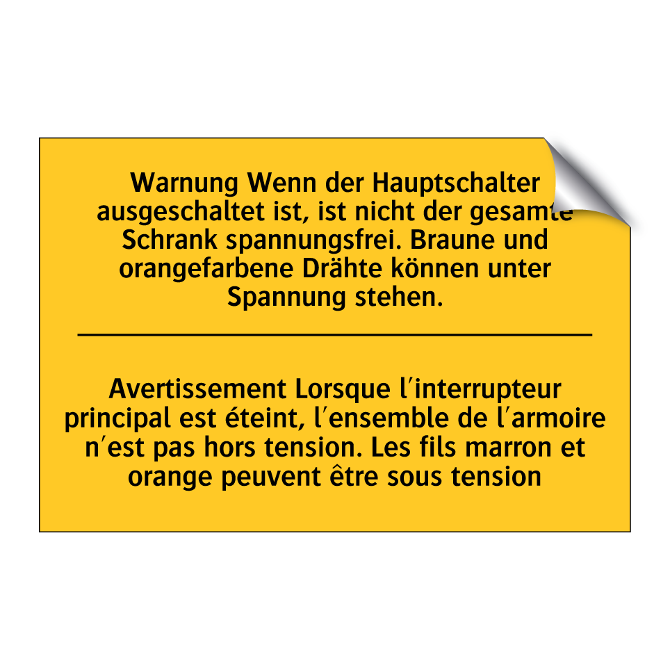Warnung Wenn der Hauptschalter  /.../ - Avertissement Lorsque l'interrupteur  /.../