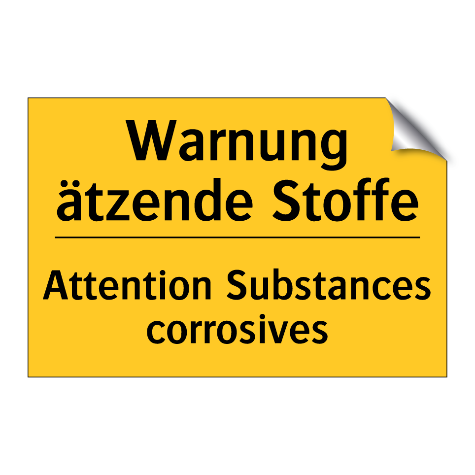 Warnung ätzende Stoffe - Attention Substances corrosives /.../
