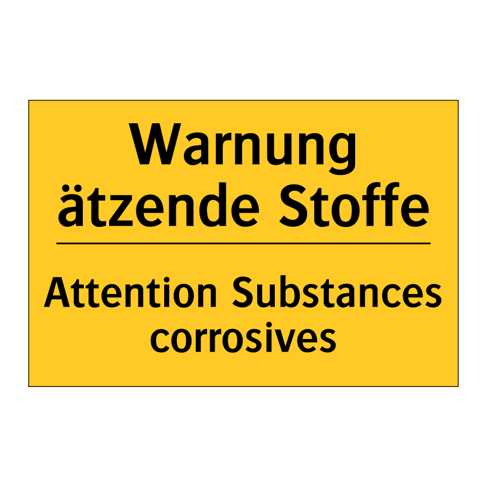 Warnung ätzende Stoffe - Attention Substances corrosives /.../