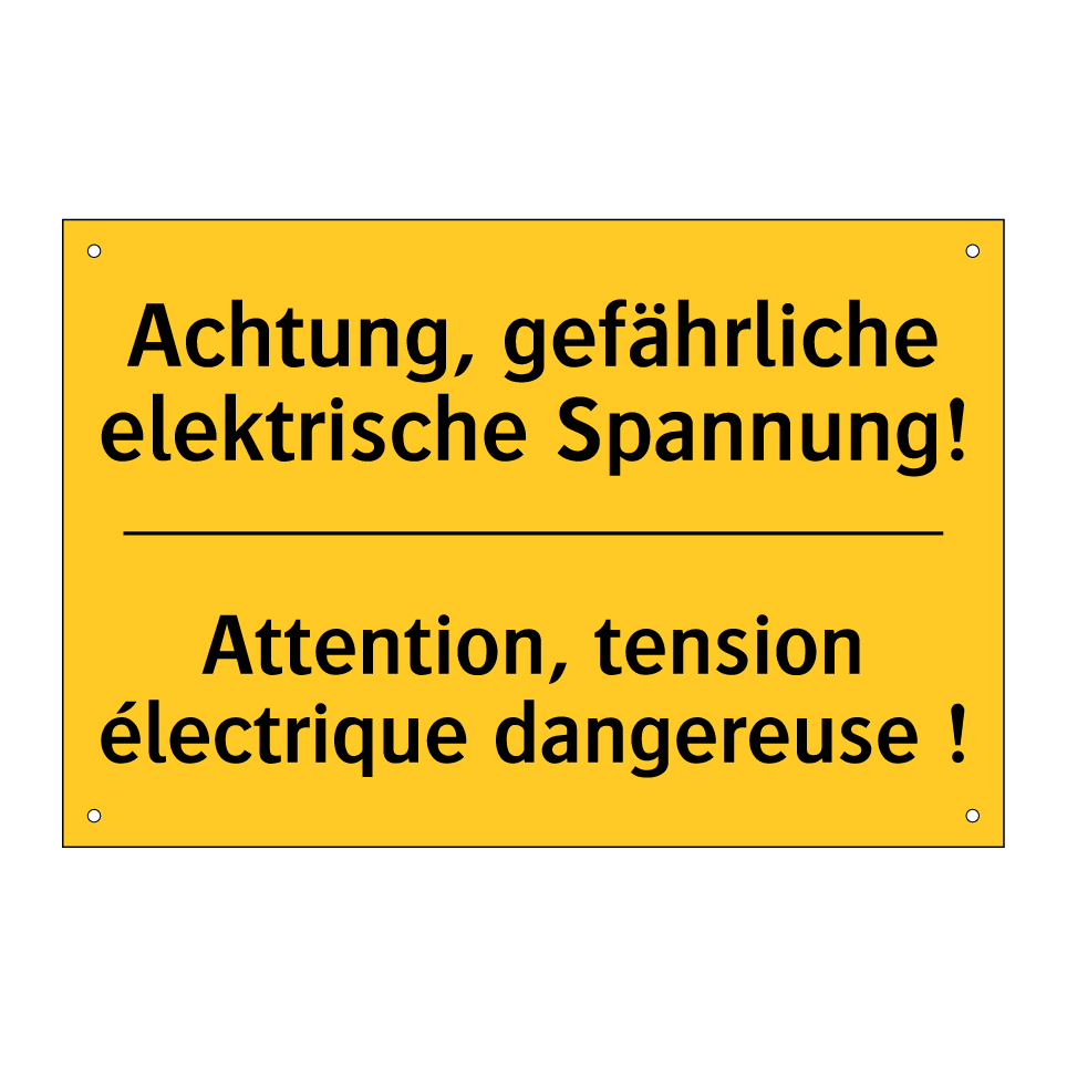Achtung, gefährliche elektrische  /.../ - Attention, tension électrique  /.../