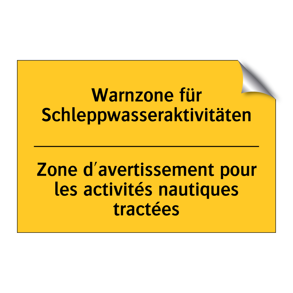 Warnzone für Schleppwasseraktivitäten /.../ - Zone d'avertissement pour les  /.../