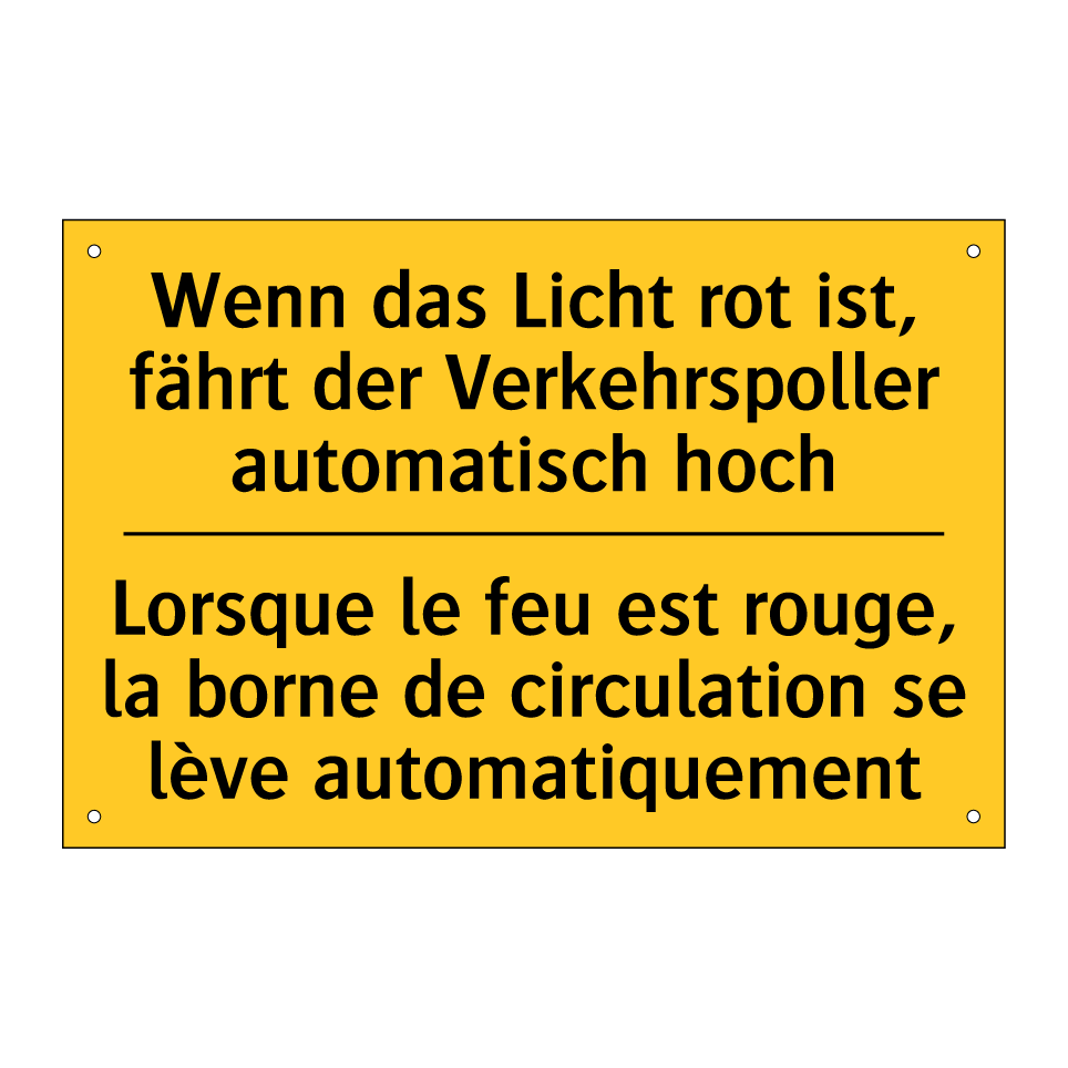 Wenn das Licht rot ist, fährt  /.../ - Lorsque le feu est rouge, la borne  /.../