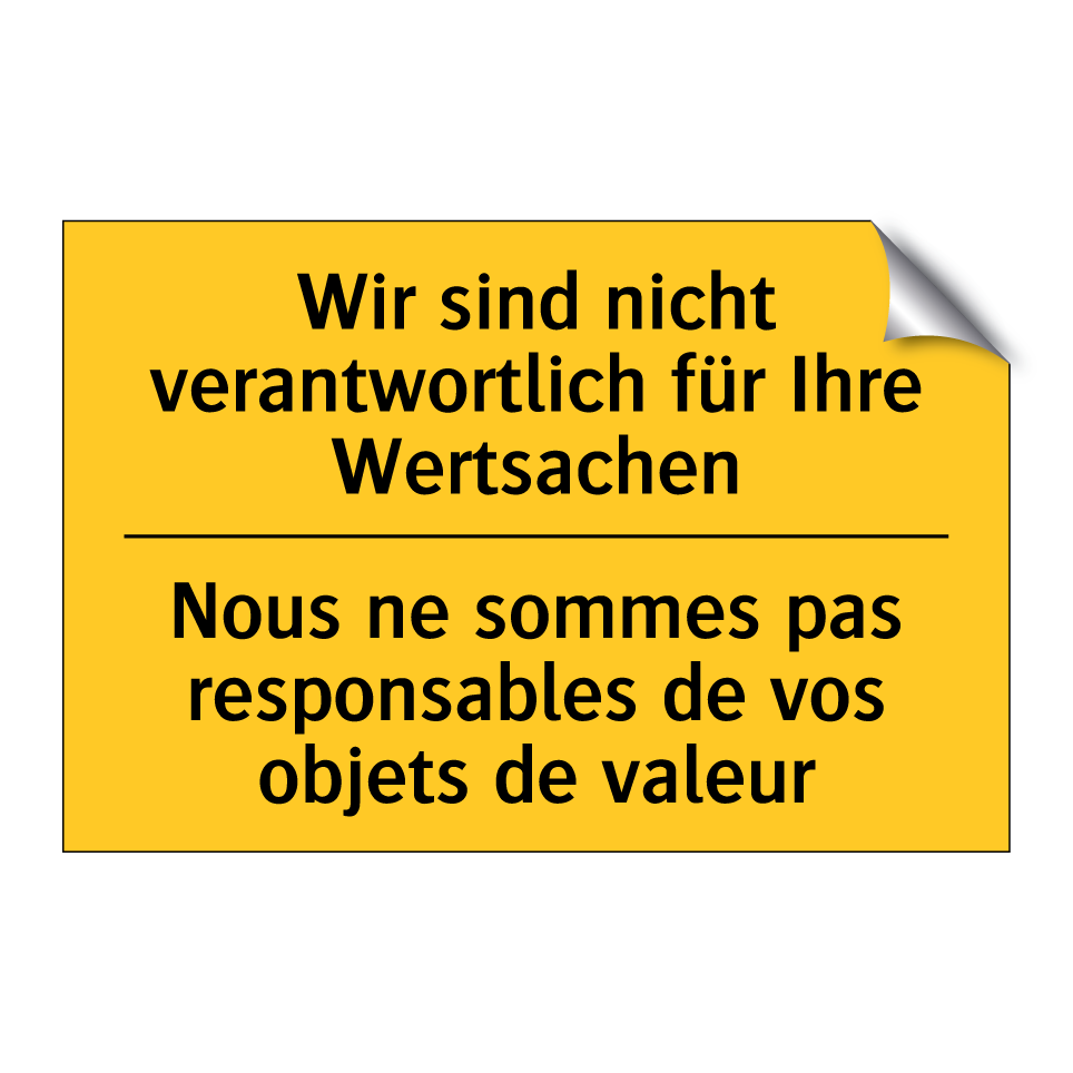 Wir sind nicht verantwortlich  /.../ - Nous ne sommes pas responsables  /.../