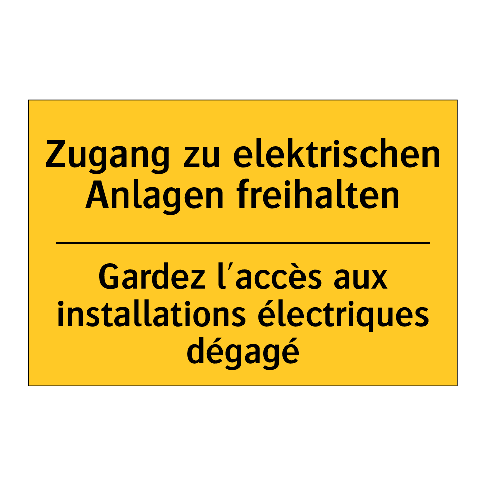 Zugang zu elektrischen Anlagen  /.../ - Gardez l'accès aux installations  /.../