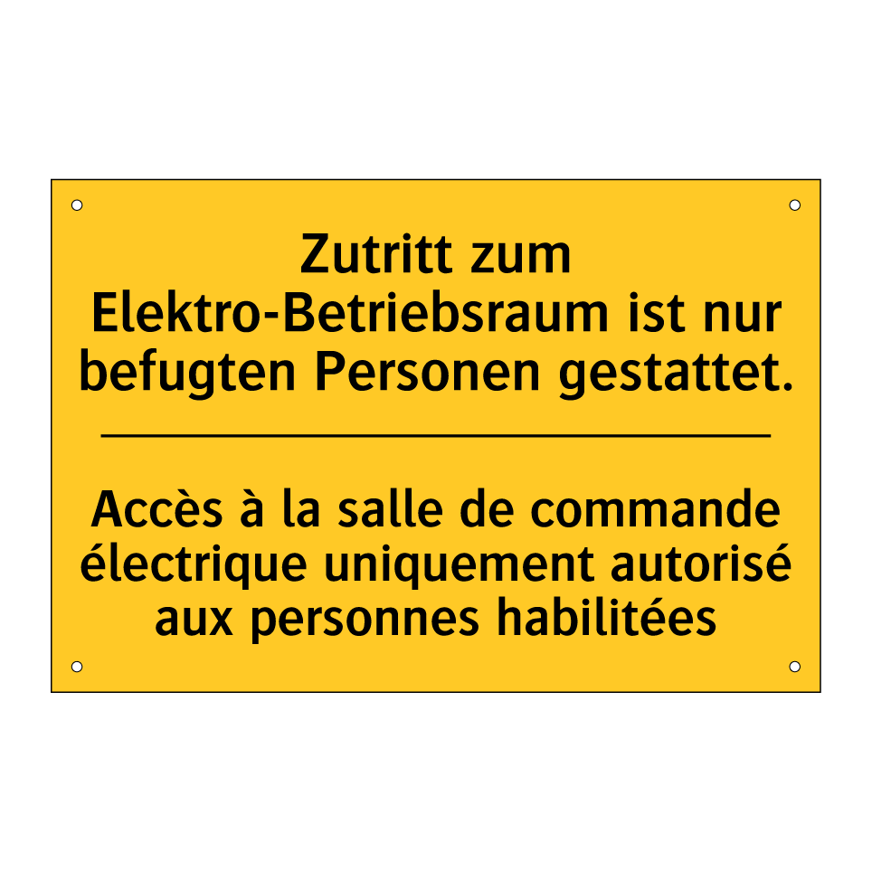 Zutritt zum Elektro-Betriebsraum  /.../ - Accès à la salle de commande électrique  /.../