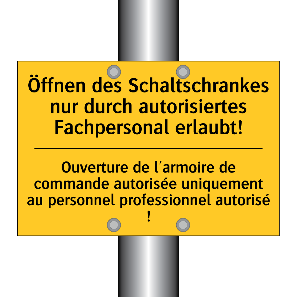 Öffnen des Schaltschrankes nur  /.../ - Ouverture de l'armoire de commande  /.../