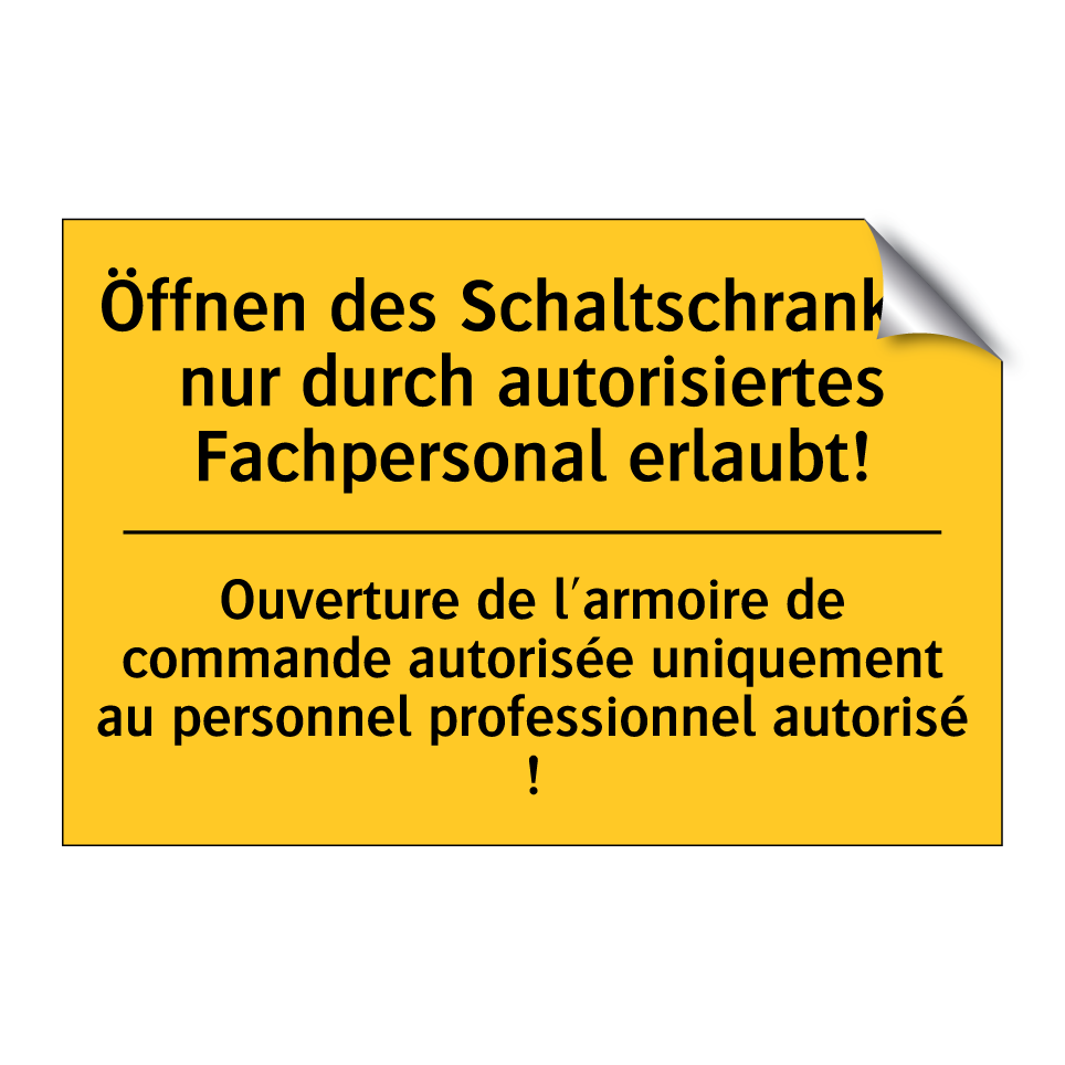 Öffnen des Schaltschrankes nur  /.../ - Ouverture de l'armoire de commande  /.../