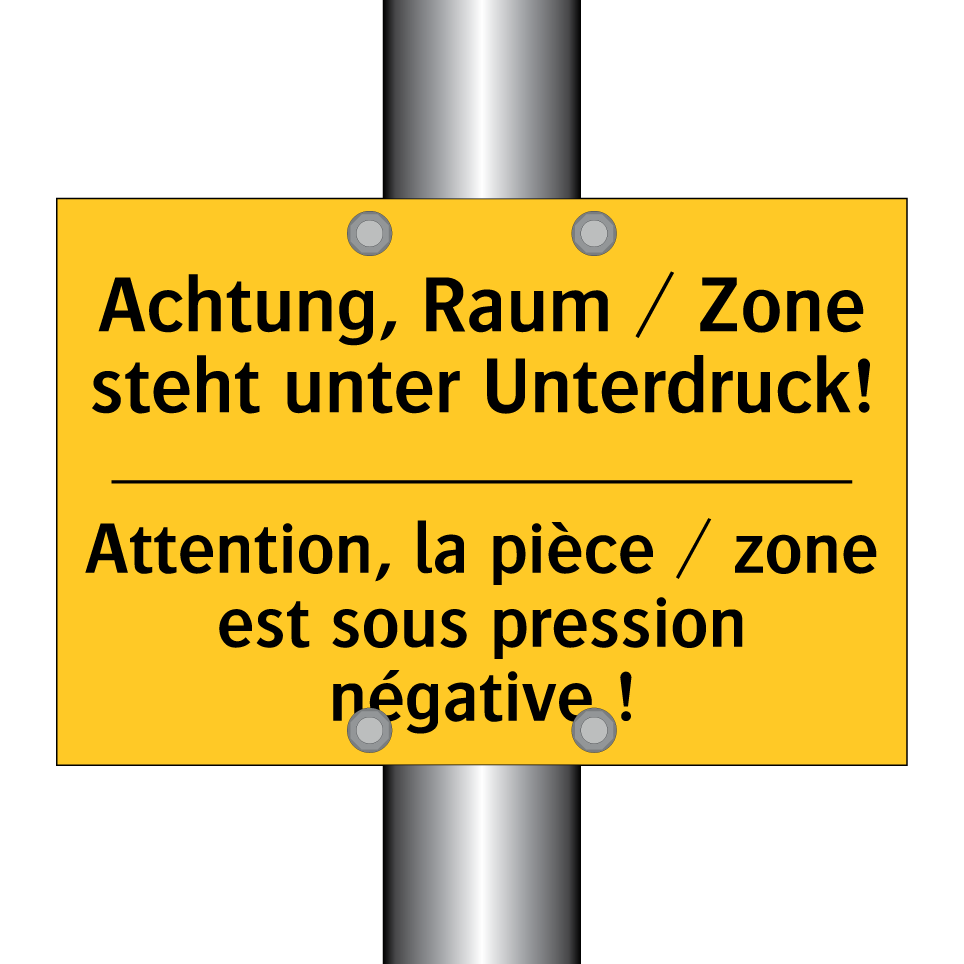 Achtung, Raum / Zone steht unter  /.../ - Attention, la pièce / zone est  /.../