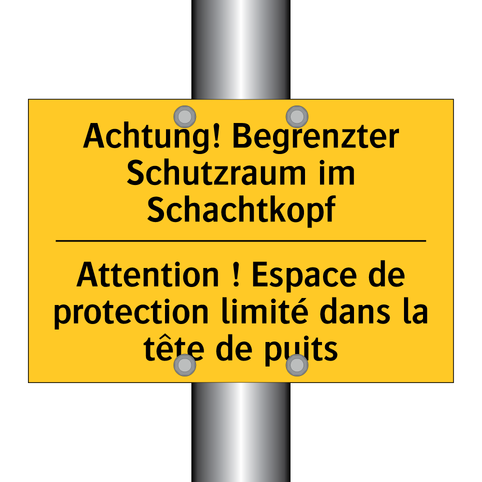 Achtung! Begrenzter Schutzraum  /.../ - Attention ! Espace de protection  /.../