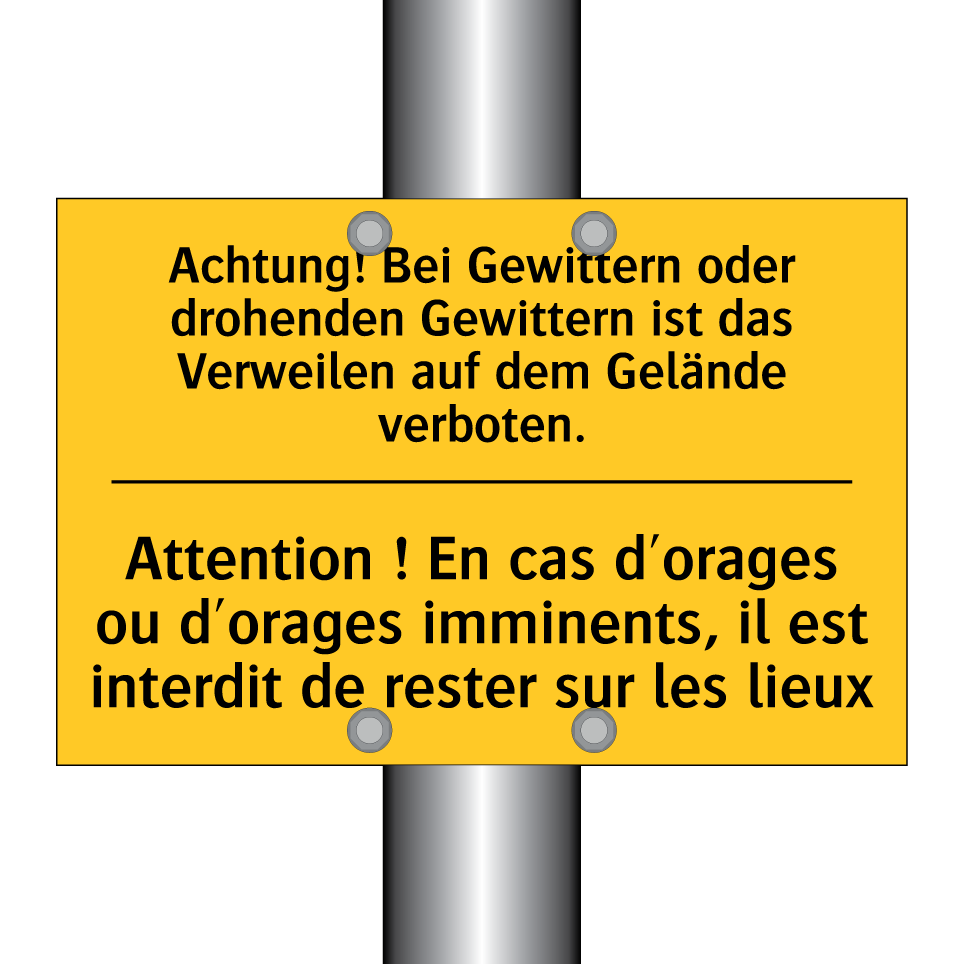 Achtung! Bei Gewittern oder drohenden  /.../ - Attention ! En cas d'orages ou  /.../