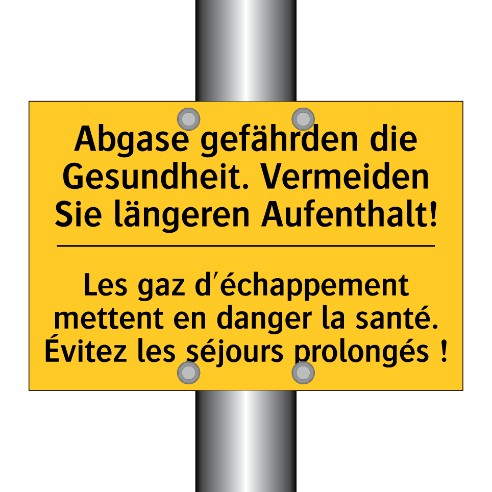 Abgase gefährden die Gesundheit.  /.../ - Les gaz d'échappement mettent  /.../