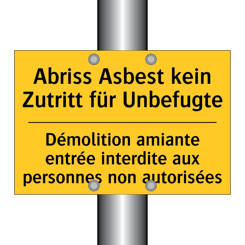 Abriss Asbest kein Zutritt für  /.../ - Démolition amiante entrée interdite  /.../