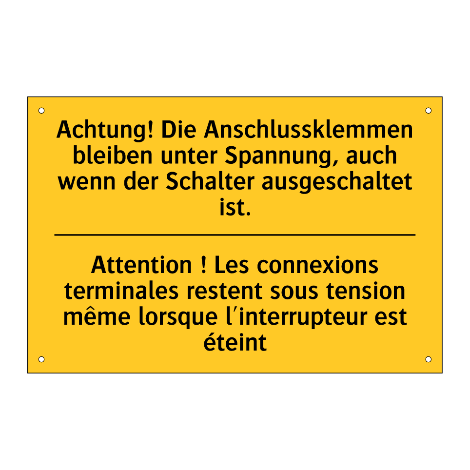 Achtung! Die Anschlussklemmen  /.../ - Attention ! Les connexions terminales  /.../