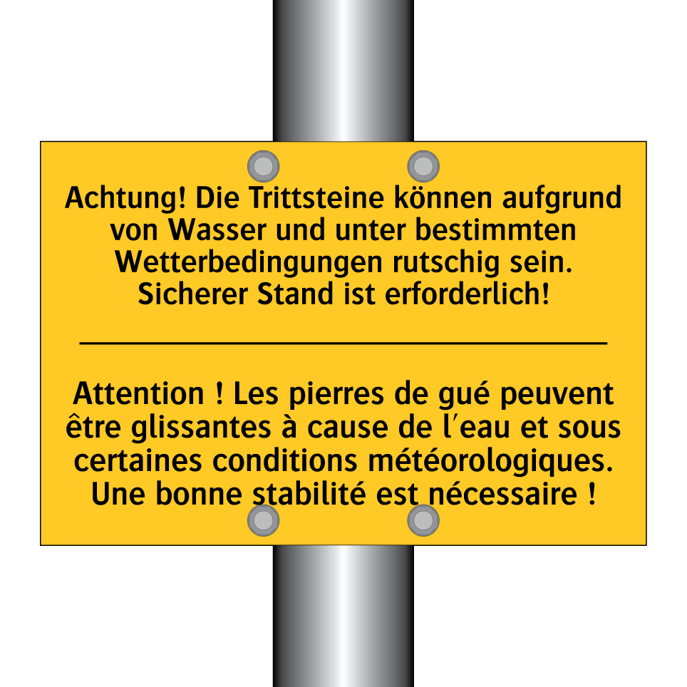 Achtung! Die Trittsteine können  /.../ - Attention ! Les pierres de gué  /.../