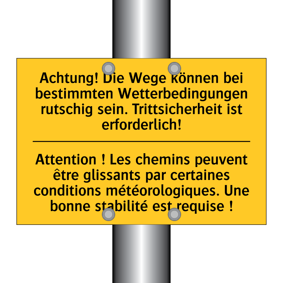Achtung! Die Wege können bei bestimmten  /.../ - Attention ! Les chemins peuvent  /.../