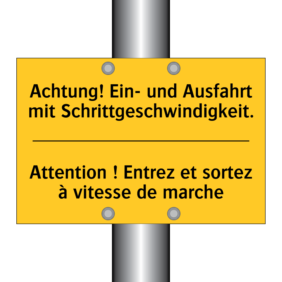 Achtung! Ein- und Ausfahrt mit  /.../ - Attention ! Entrez et sortez à  /.../