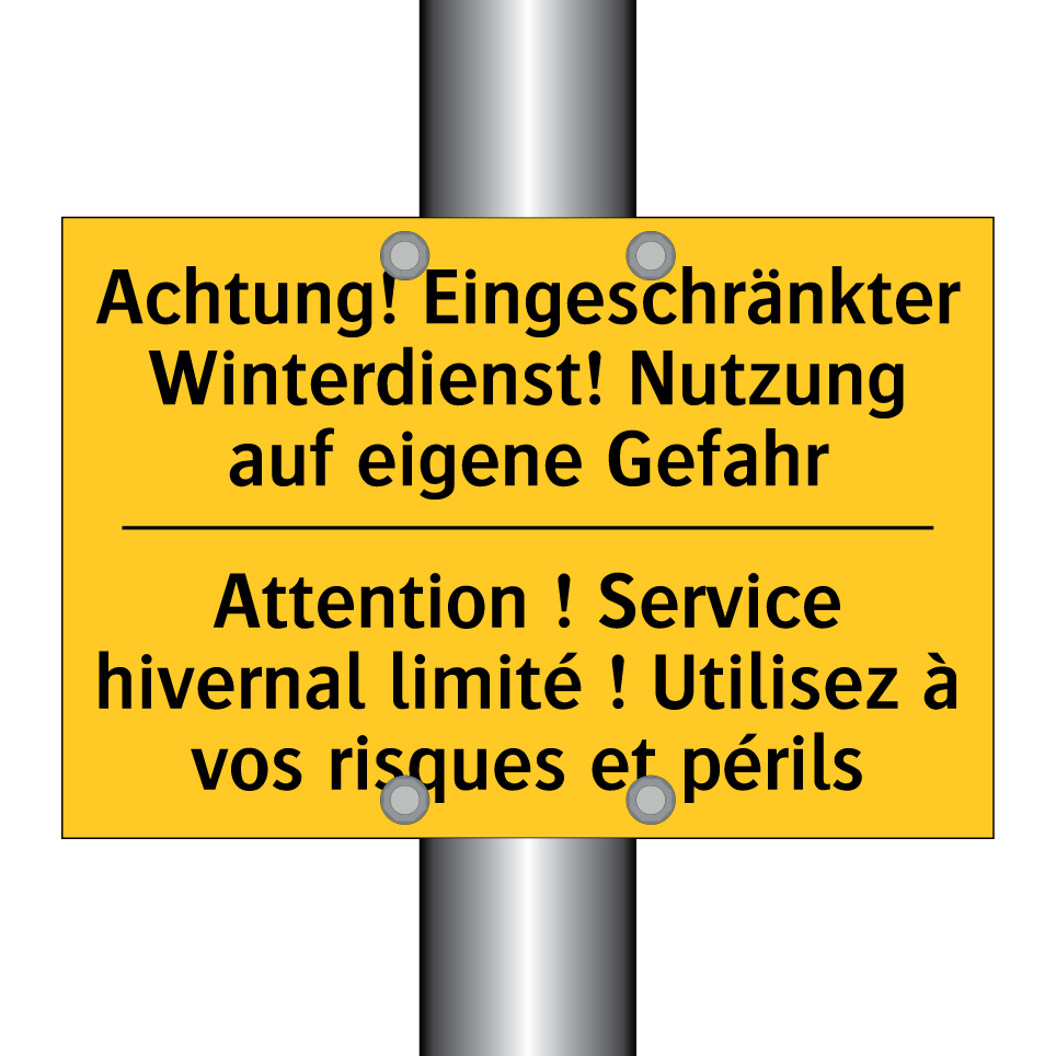 Achtung! Eingeschränkter Winterdienst!  /.../ - Attention ! Service hivernal limité  /.../