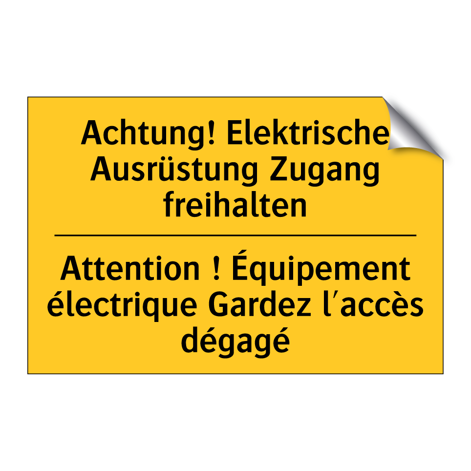 Achtung! Elektrische Ausrüstung  /.../ - Attention ! Équipement électrique  /.../